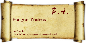Perger Andrea névjegykártya
